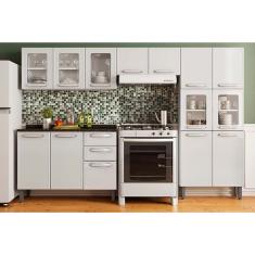 Cozinha Modulada Bertolini Evidence 4 Peças (2 Armários + 1 Balcão + 1 Paneleiro) C4P57 Branco