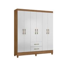 Guarda Roupa Casal Panamá 6 Portas Naturale Branco - Moval, Naturale e