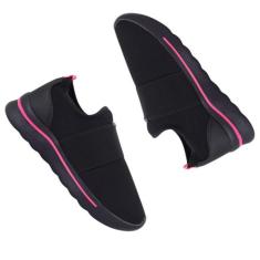 Tênis Meia Feminino New Flex Ultra Comfort Com Elástico, 35, Preto, Ro