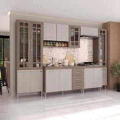 Armário de Cozinha Modulada Completa Fidelitá Paris 6 Peças 295cm 15 P