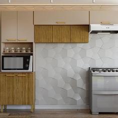 Cozinha Compacta 9 Portas Urbane Freijó/vanilla/ripado Freijó