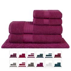 Jogo De Toalhas Grossa Gigante 5 Peças Luxo - Nobre - Fúcsia