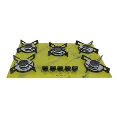 Cooktop Premium 5 bocas Ultra chama Marmorizado Amarelo Chamalar Bivolt.