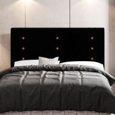 Cabeceira Cama Box Casal Queen Size Roma 160Cm Preto