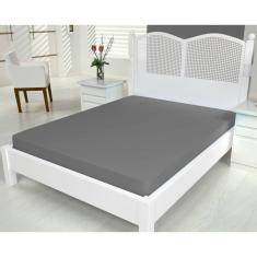 Lençol Micropercal King 01 Peça Cinza