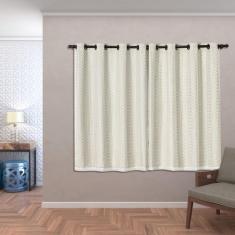 Cortina Blackout Pvc Com Tecido Voil Xadrez 2,80 M X 1,60 M - Bege - E