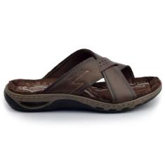 Chinelo Masculino Pegada Couro 131661-03, 40, Marrom