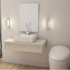 Bancada para Banheiro 80cm com Cuba Q39 e Espelheira 801W Metrópole Co