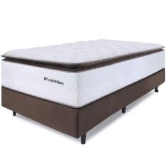 Cama Box Colchão com Molas Ensacadas Solteiro Alto Premium Sleep Marro
