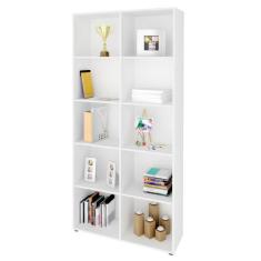 Estante Livreiro Clean 90cm com 8 Prateleiras Branco - Artany, Branco,