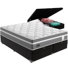 Cama Box Baú Preto e Colchão Berlim Molas Ensacadas Queen Probel