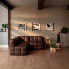 Sofá Guldi Popup com 2 Módulos Centrais e Canto Corino Café