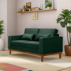 Sofá Living Valência C/ 2 Almofadas -1,58 Mts C/base Madeira Decor - V