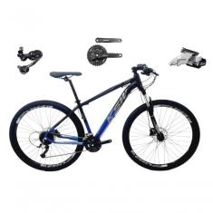 Bicicleta Aro 29 Ksw Xlt Câmbio Traseiro Shimano Deore E Altus 27v Freio Hidráulico Garfo Trava - Preto/azul Tam.19
