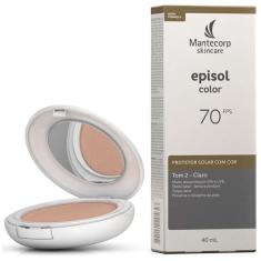 Kit Protetor Solar Pele Clara FPS 50 Pó Compacto 10g e Protetor Solar Tom 2 Claro FPS 70 40ml Episol Color