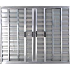 Janela Veneziana de Alumínio 6 Folhas 1,20 X 1,50 Sem Grade Cor Brilha