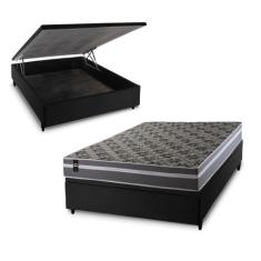 Conjunto Box Baú Miami Cinza 138x188x69 Espuma D33 - King House