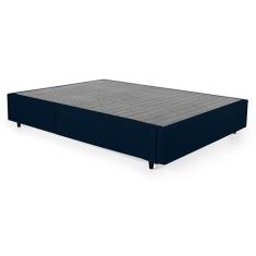 Base para Cama Box Solteiro King Guldi com Guarda Objetos Azul