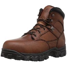 ROCKY Bota masculina Alpha Force Steel Toe totalmente resistente a perfurações, Marrom, 6 Wide
