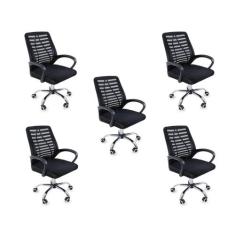 Kit 5 Cadeiras de Escritório Esteirinha Mesh Ergonômica - Oficial Webs