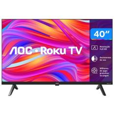 Smart TV 40" AOC Full HD DLED Série 5045 40S5045/78G Roku TV 2024, 40"