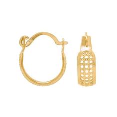 Brinco Rommanel Banhado Ouro Argola Pequena Vazada, 0