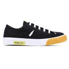 Tênis Coca Cola Miami Canvas Preto e Amarelo - Feminino-Feminino