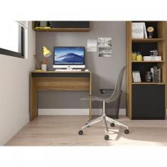 Escrivaninha Recta 90cm Marrom E Preto - Caemmun