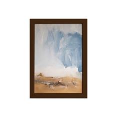 Quadro Abstrato para Sala Deserto Moldura Marrom 33x43cm
