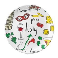 Prato decorativo de porcelana Salver da Itália Paisagem A Torre Inclinada de Pisa Prato de jantar