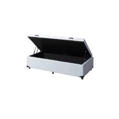 Cama Box Baú Solteiro Blindado Sintético Branco
