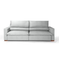 Sofá 4 Lugares Retrátil e Reclinável Senegal Linho 240cm Redenobre