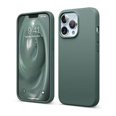 elago Capa compatível com iPhone 13 Pro, capa de silicone líquido, capa protetora de câmera de corpo inteiro, à prova de choque, fina, forro de microfibra macia antiarranhões, 6,1 polegadas (verde