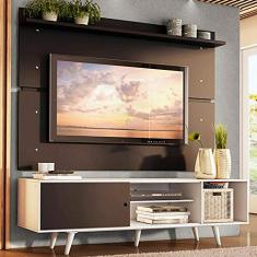 Rack Madesa Dubai e Painel para Tv até 65 Polegadas com Pés - Branco/preto 7377