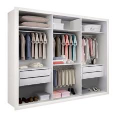 Closet Casal sem Portas 4 Gavetas Paris Minastex , Branco