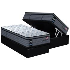 Conjunto Box Baú Solteiro: Colchão Molas Sealy Posturepedic Passion + Base CRC Suede Preto (88x188)