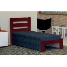 Cama de Solteiro Luna de Madeira Maciça Angelim Pedra/Tauari - Cor Mog