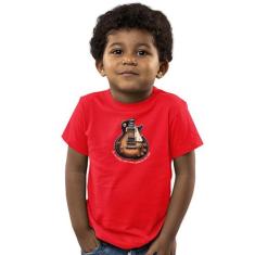Camiseta Infantil Menino Menina Feliz Guitarra na Mão Rock - Hipsters,