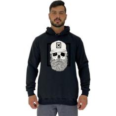 Blusa Moletom Tradicional Com Touca MXD Conceito Caveira Lenhador, Pre