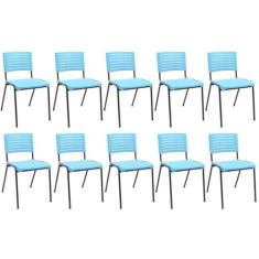 Kit 10 Cadeiras Escritório Fixa Hotel Auditório Niala NR17 - Plaxmetal