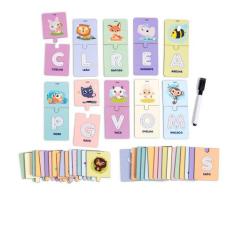 Alfabeto Ilustrado Escreva e Apague Brinquedo Educativo Alfabetização 