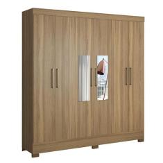 Guarda Roupa Casal Prático Amêndola Touch com Espelho - Demóbile - Dem