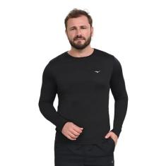 Camiseta Manga Longa de Treino Masculina Mizuno Nirvana, Preto, GG