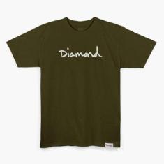 Camiseta Diamond Og Script Tee Masculino-Masculino
