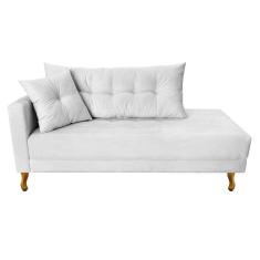Recamier Azura 140cm Com Almofada Lado Direito Suede Cor Branco