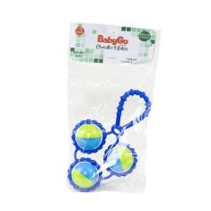 Chocalho de Três Bolas Azul