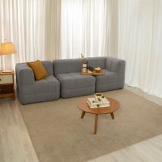 Sofá Guldi Popup com 2 Módulos Canto e Central Linho Cinza