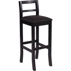 Banqueta Olímpia Madeira Maciça Preto