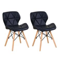 Conjunto com 2 Cadeiras Tulipa Eiffel Preto - Mobly
