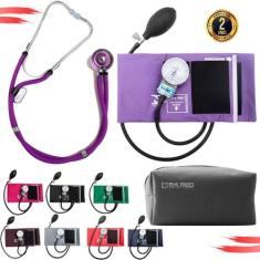 Aparelho De Pressão Manual Esfigmomanômetro + Estetoscópio Duplo PAMED